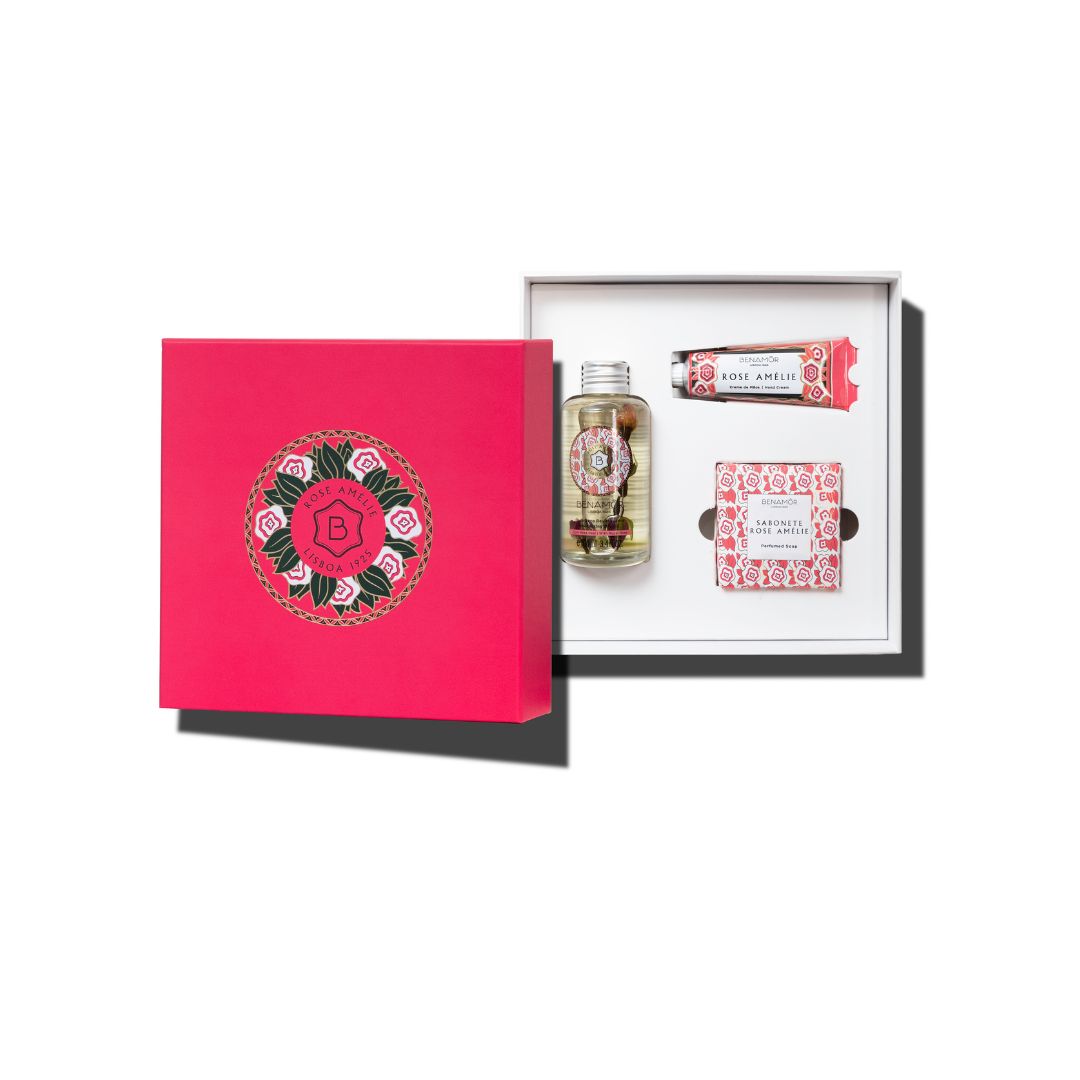 Benamor Rose Amélie玫瑰艾蜜莉精油禮品套裝  - 奇績精華油 100ml + 護手霜 30ml  + 香皂 100g