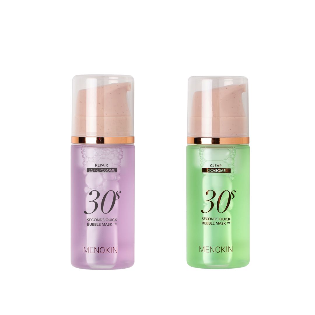 MENOKIN 30秒極速泡沫面膜修復再生&剔透紓緩套裝 - 孕婦濕疹敏感肌專用護膚品