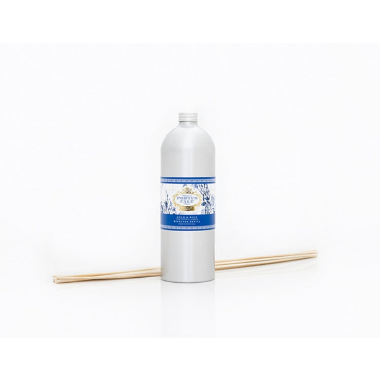 Portus Cale 藍彩青瓷藤條香薰添加劑 金色和藍色 900ml