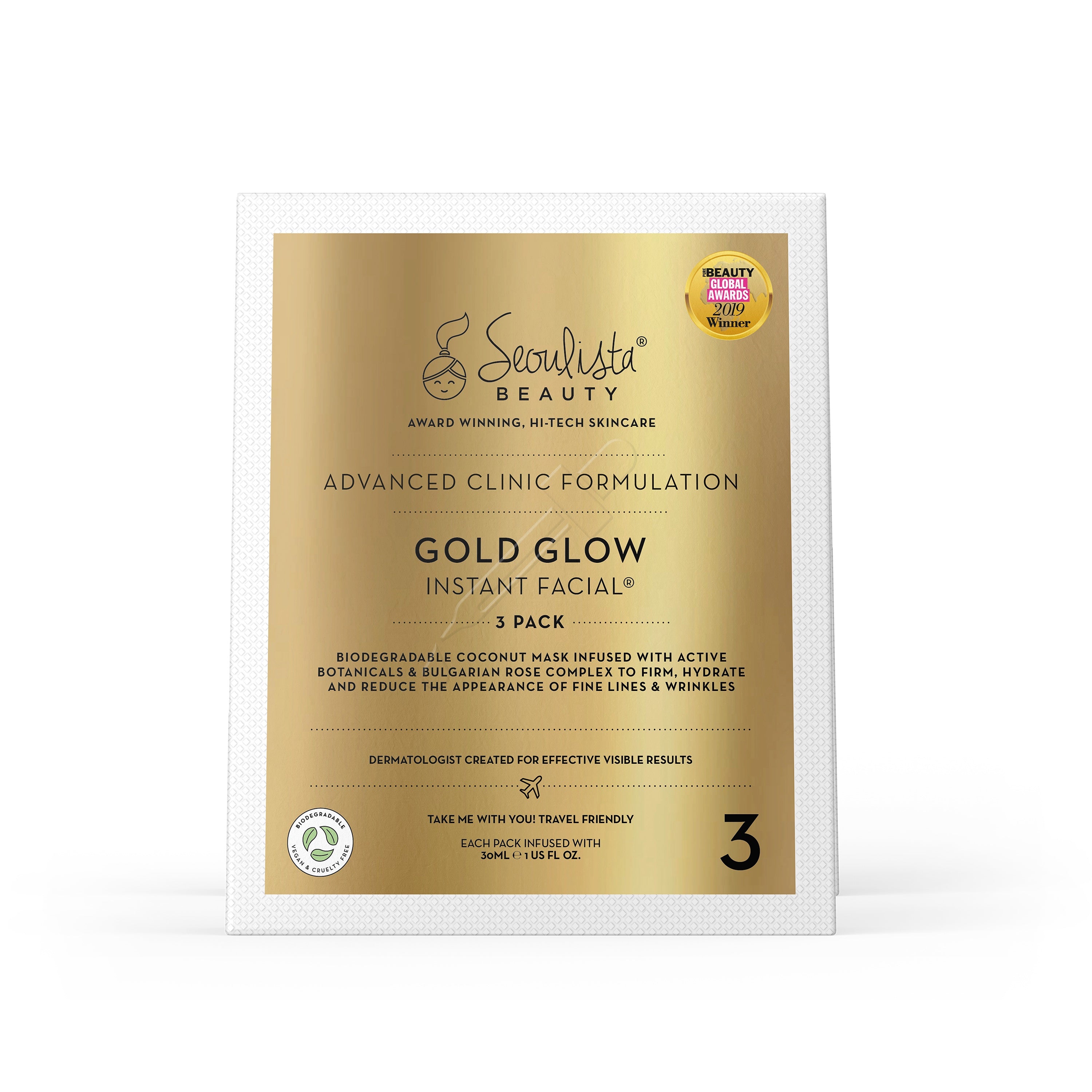 Seoulista Beauty® Gold Glow Instant Facial Multi Pack (3EA)