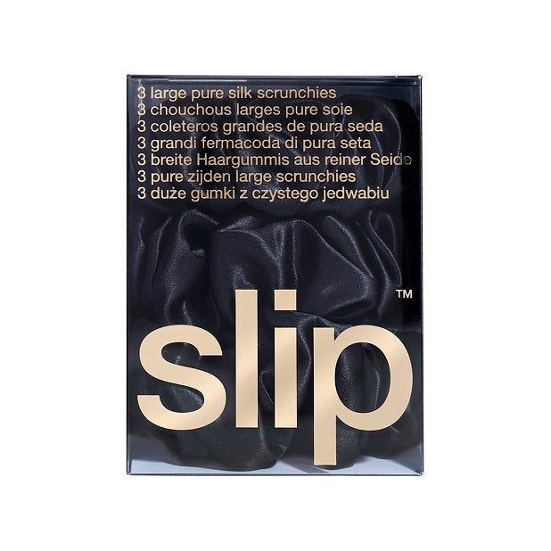 Slip Pure Silk Large Scrunchies - 黑色