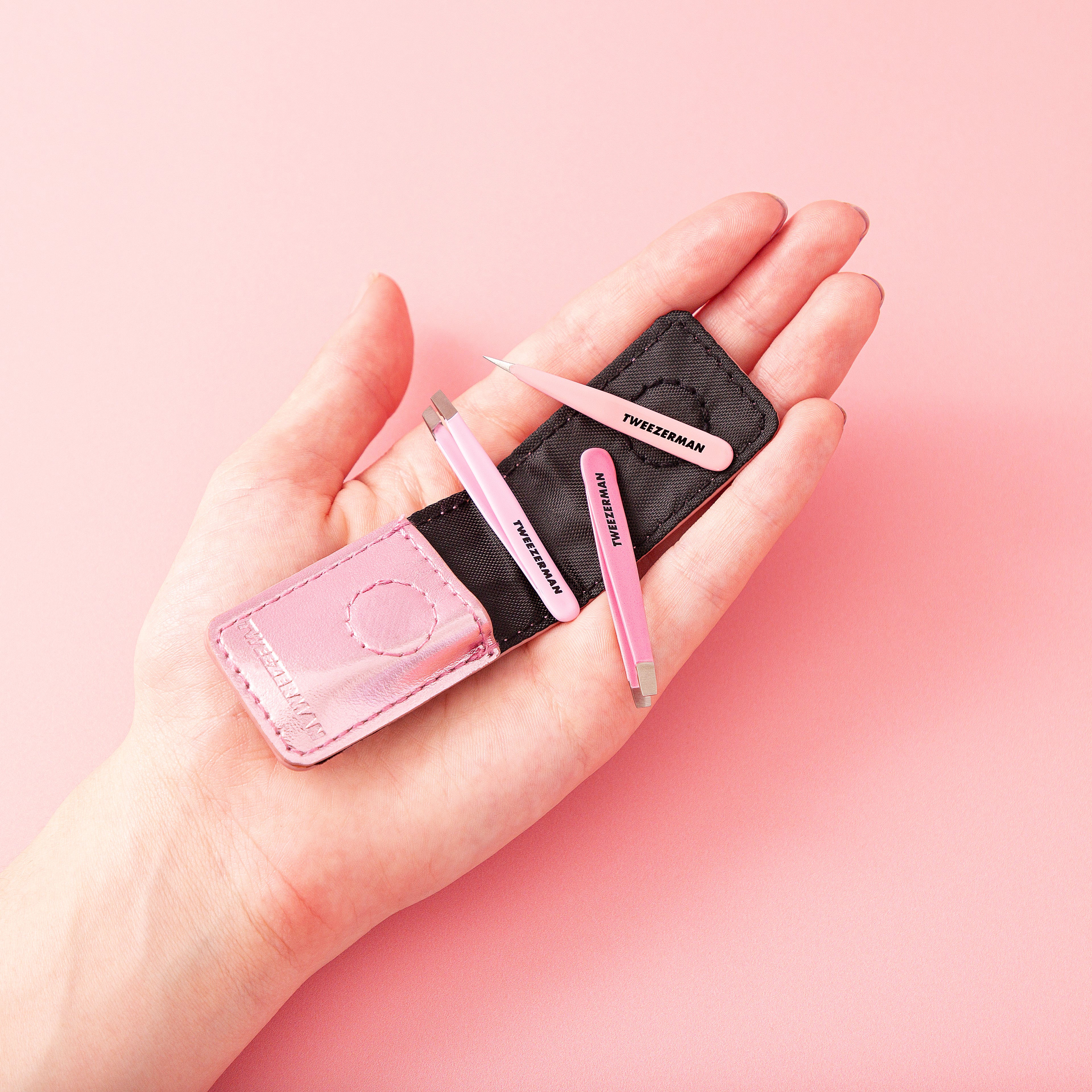 Tweezerman Micro Mini Tweezer Set 小巧粉紅眉鉗套裝